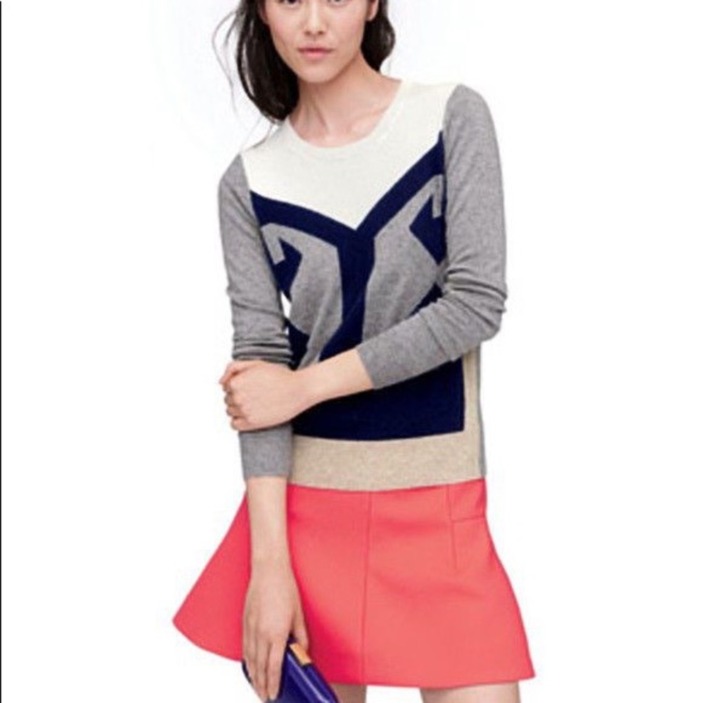 J. Crew Fluted Double Crepe Skirt Papaya